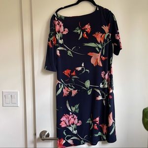 Blue floral knee length dress